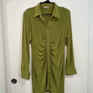 Green Mini Dress W/ Long Sleeves